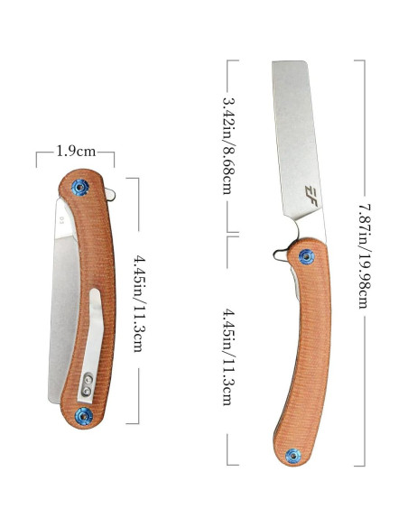 Cuchillo Plegable Eafengrow EF939 Acero D2 Mango Micarta 20cm