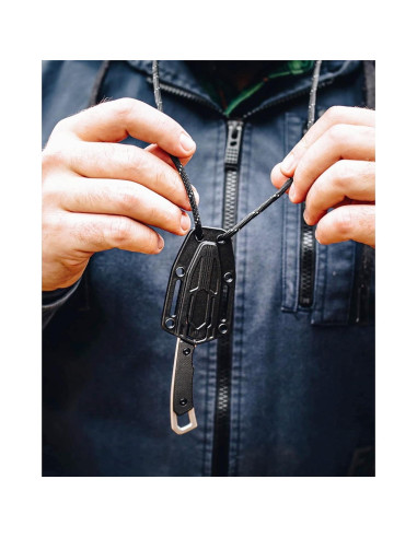 Cuchillo de bolsillo Kershaw Brace 5.08 cm hoja fija negro