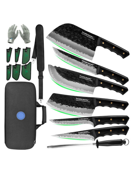 Juego de Cuchillos de Chef 12 Piezas Fullhi Forjados a Mano