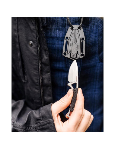 Cuchillo de bolsillo Kershaw Brace 5.08 cm hoja fija negro