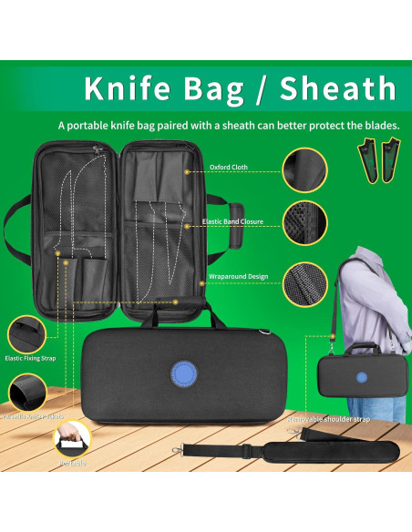 Juego de Cuchillos de Chef 12 Piezas Fullhi Forjados a Mano