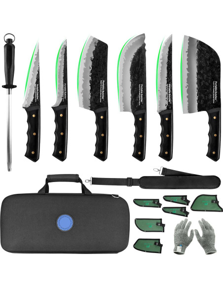 Juego de Cuchillos de Chef 12 Piezas Fullhi Forjados a Mano