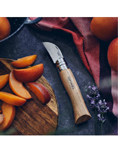 Cuchillo Plegable OPINEL No.7 de Castañas y Ajo, Acero Inoxidable 2