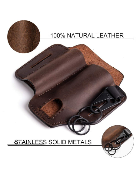 Funda de Cuero Gentlestache para Multiherramienta EDC Marrón