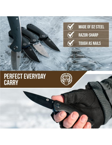 Cuchillo Plegable de Supervivencia Holtzman La Salvaje 16.36cm