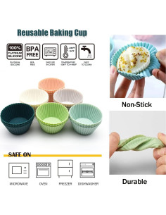 Tazas de Hornear de Silicona MODENGKONGJIAN 24 Piezas 2