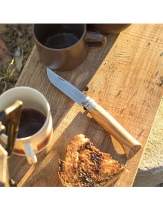 Cuchillo Plegable Opinel No.08 Acero Inoxidable Madera Olivo 2