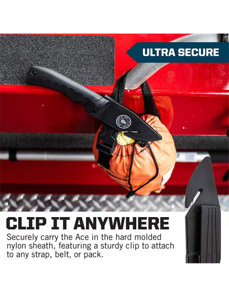 Cuchillo de Supervivencia SOG Ace con Funda Negra 21.8 cm