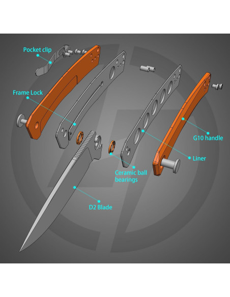 Cuchillo Plegable OLITANS G066 8.89 cm Hoja D2 Mango G10