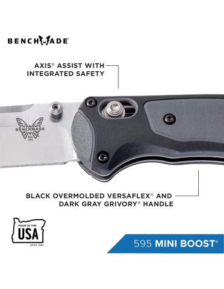 Cuchillo Mini Boost 595 Benchmade, Hoja Punta Caída, 7.90cm