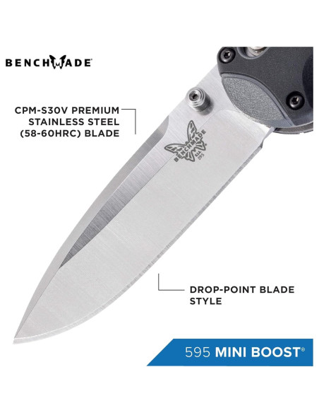 Cuchillo Mini Boost 595 Benchmade, Hoja Punta Caída, 7.90cm
