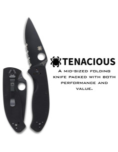 Cuchillo Plegable Spyderco Tenacious 8Cr13MoV 8.61 cm Negro 2