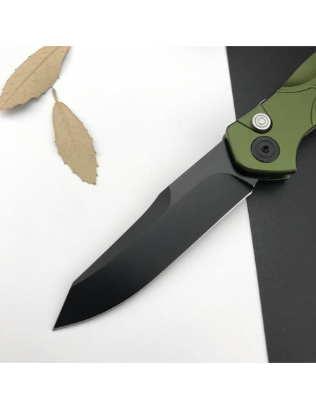 Cuchillo de Bolsillo HUAAO D2 Plegable Verde 8 cm para Camping Cuchillo de Bolsillo HUAAO D2 Plegable Verde 8 cm para Camping