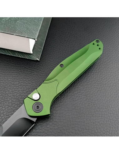 Cuchillo Plegable HUAAO D2 7.7" Verde Aluminio EDC