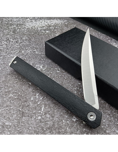 Cuchillo Plegable CEO HUAAO 19.7 cm Acero 8Cr13Mov Hoja Plateada