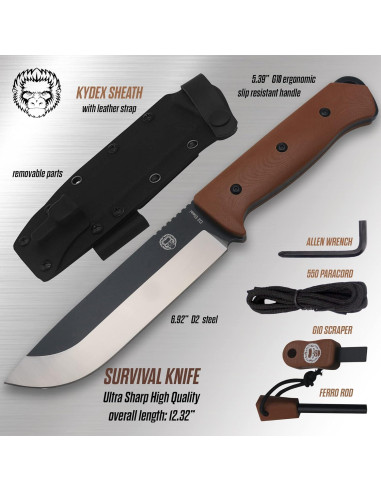 Cuchillo de Supervivencia Holtzman's Gorilla Bushwhacker 28.5cm