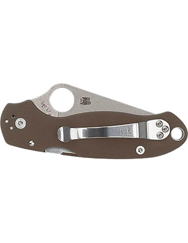 Cuchillo de Bolsillo Spyderco Para 3 G-10 Marrón Acero CPM 15V