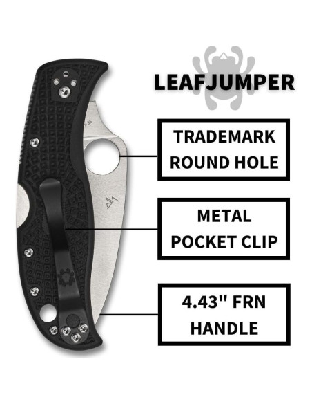 Cuchillo de bolsillo Spyderco Leafjumper VG-10 85g FRN negro