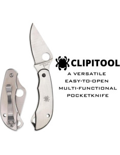 Cuchillo Utilitario Plegable Spyderco ClipiTool Acero Inoxidable 2