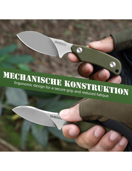 Cuchillo de Cuello Omesio ZLJR, Acero D2, 14.76 cm, Funda Kydex