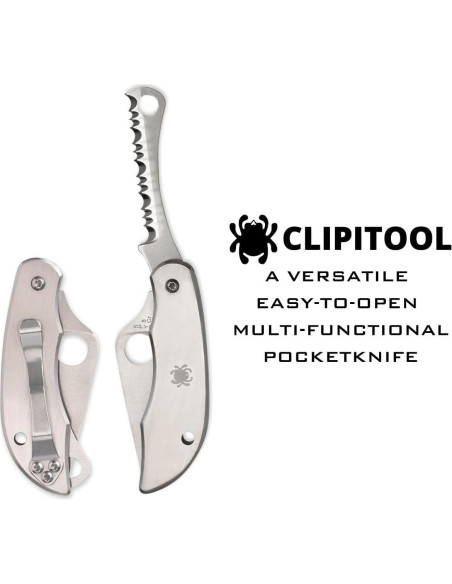 Cuchillo Utilitario Plegable Spyderco ClipiTool Acero Inoxidable