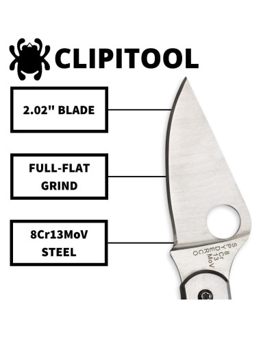 Cuchillo Utilitario Plegable Spyderco ClipiTool Acero Inoxidable