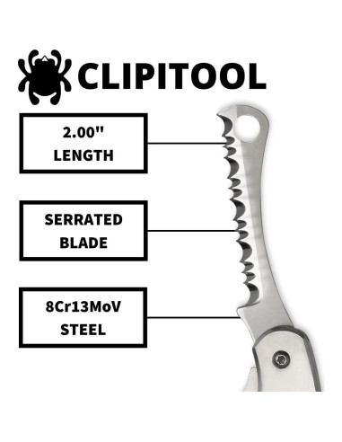 Cuchillo Utilitario Plegable Spyderco ClipiTool Acero Inoxidable