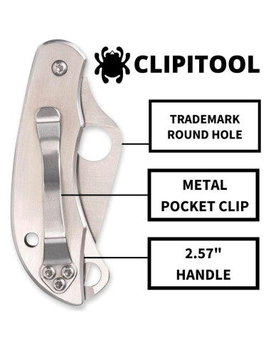 Cuchillo Utilitario Plegable Spyderco ClipiTool Acero Inoxidable