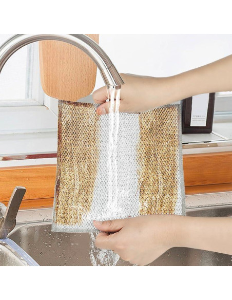 10 Trapos de Lavado de Platos de Alambre XBUYTO Gris