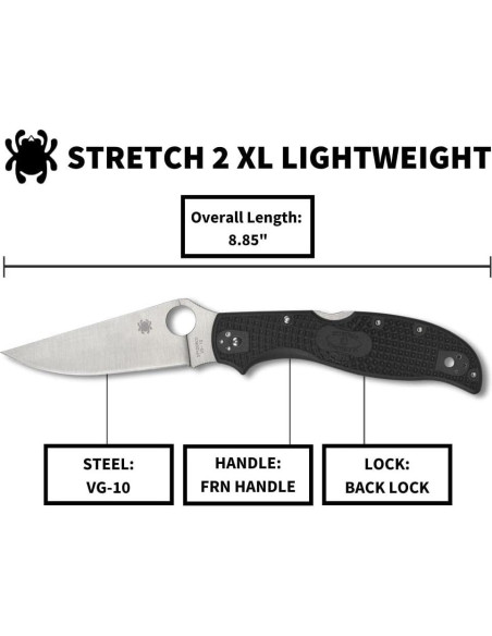 Cuchillo de bolsillo Spyderco Stretch 2 XL con hoja VG-10 8.7 cm