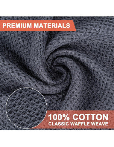 Toallas de Cocina BOOMIBOO 100% Algodón 12x12 cm 6-Pack Gris