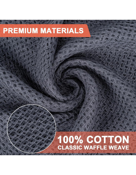 Toallas de Cocina BOOMIBOO 100% Algodón 12x12 cm 6-Pack Gris