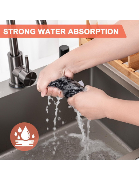 Toallas de Cocina BOOMIBOO 100% Algodón 12x12 cm 6-Pack Gris