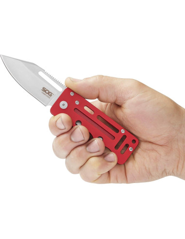 Cuchillo de bolsillo SOG Cash Card granate 6.99 cm plegable