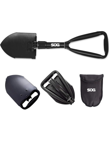 Herramienta de Trinchera SOG F08-N y Sierra Plegable Corona 25.4 cm