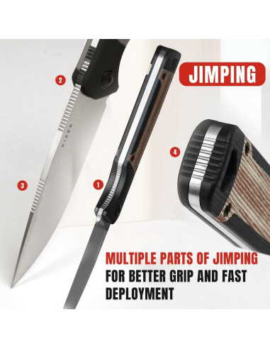 Cuchillo de Camping Kizer Militaw 20.77cm Nitro V con Funda