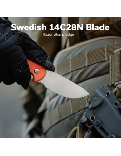 Cuchillo de Hoja Fija CIVIVI Timberbark 8.13 cm Naranja EDC 2