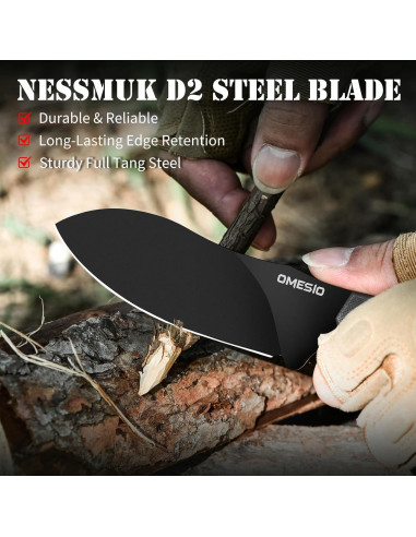 Cuchillo de Caza Omesio L-LJR con Funda Kydex 22.5cm D2