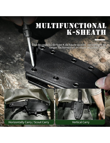 Cuchillo de Caza Omesio L-LJR con Funda Kydex 22.5cm D2