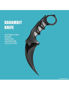Cuchillo Karambit Fijo Milaloko 20.8 cm Acero Inoxidable Negro 2