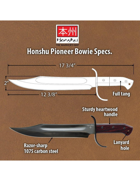 Cuchillo Bowie Honshu Historic Forge 45 cm Acero al Carbono