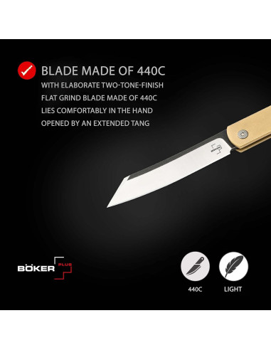 Cuchillo de bolsillo Boker Zenshin 42 Latón 7.5cm 440C