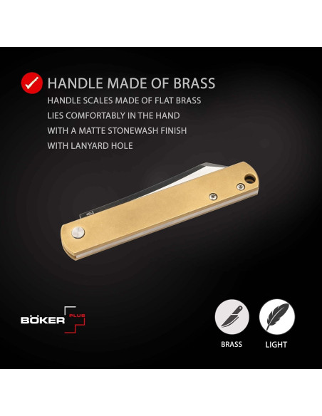 Cuchillo de bolsillo Boker Zenshin 42 Latón 7.5cm 440C