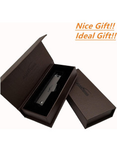 Cuchillo de bolsillo EDC ALBATROSS - Acero Damasco y Titanio 2