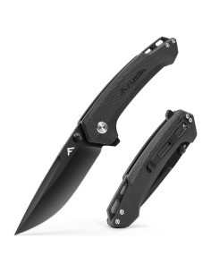 Cuchillo Plegable FLISSA EDC Negro Hoja D2 8.13 cm Mango G10