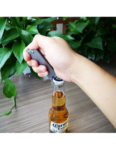 Cuchillo de bolsillo EDC ALBATROSS - Acero Damasco y Titanio