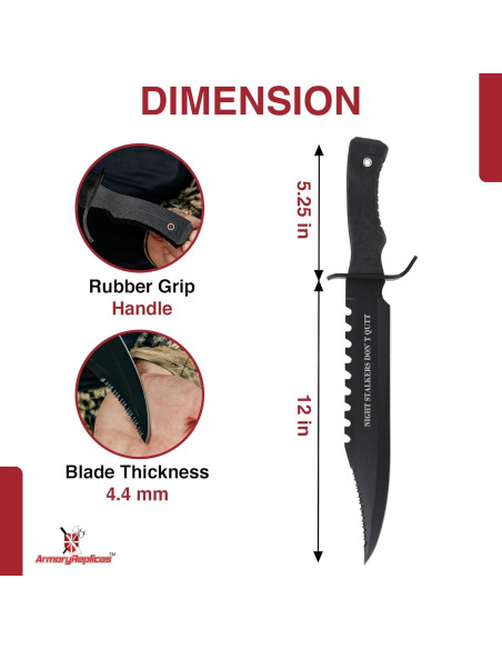 Cuchillo Deportivo Sawback Nocturno Armory Replicas 30.99 cm