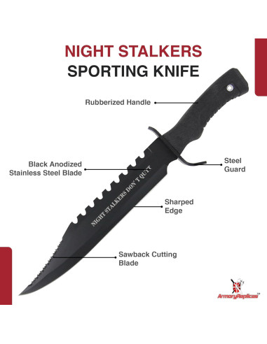 Cuchillo Deportivo Sawback Nocturno Armory Replicas 30.99 cm