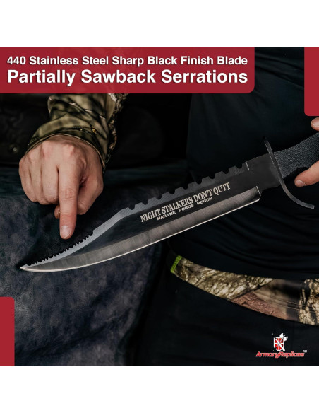 Cuchillo Deportivo Sawback Nocturno Armory Replicas 30.99 cm