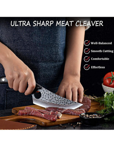 Cuchillo de Deshuesar Kitory Forjado a Mano 15.24 cm Acero Carbono